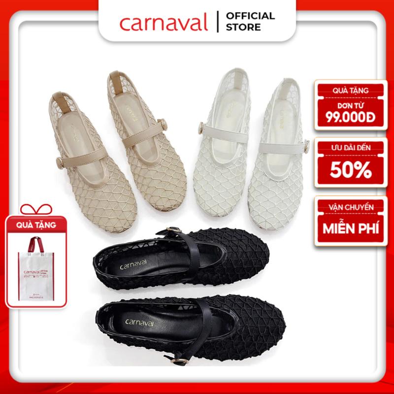 Giày Búp Bê Nữ Carnaval Đế Bằng Lưới Mềm Thoáng Khí Quai Cài Vintage Đi Học Đi Làm Đi Chơi - VS151
