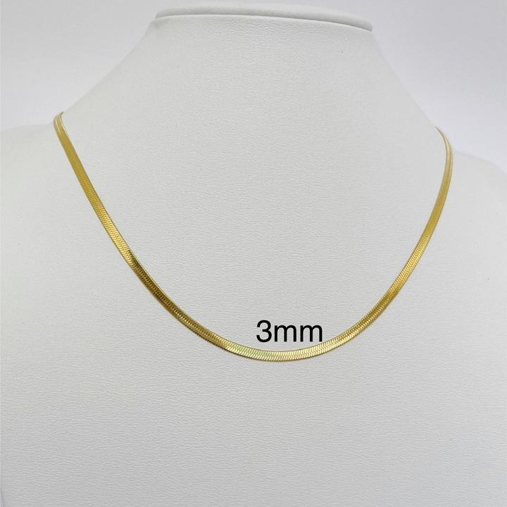 Dây chuyền titan, bản dây mì ép bóng sáng, khóa tròn, màu vàng chuẩn 18K, bền màu, không đen gỉ, đeo hằng ngày, phù hợp cho da nhạy cảm. Phụ kiện thời trang. Vòng Cổ