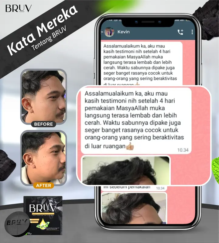 BRUV Brightening and Acne Soap 6pcs - Sabun Bruv Sabun Pembersih Wajah Pria Pencerah Wajah Pria Menghilangkan Jerawat Pencerah Muka Laki Laki Wajah Kusam Muka Berminyak Bruv Original 4