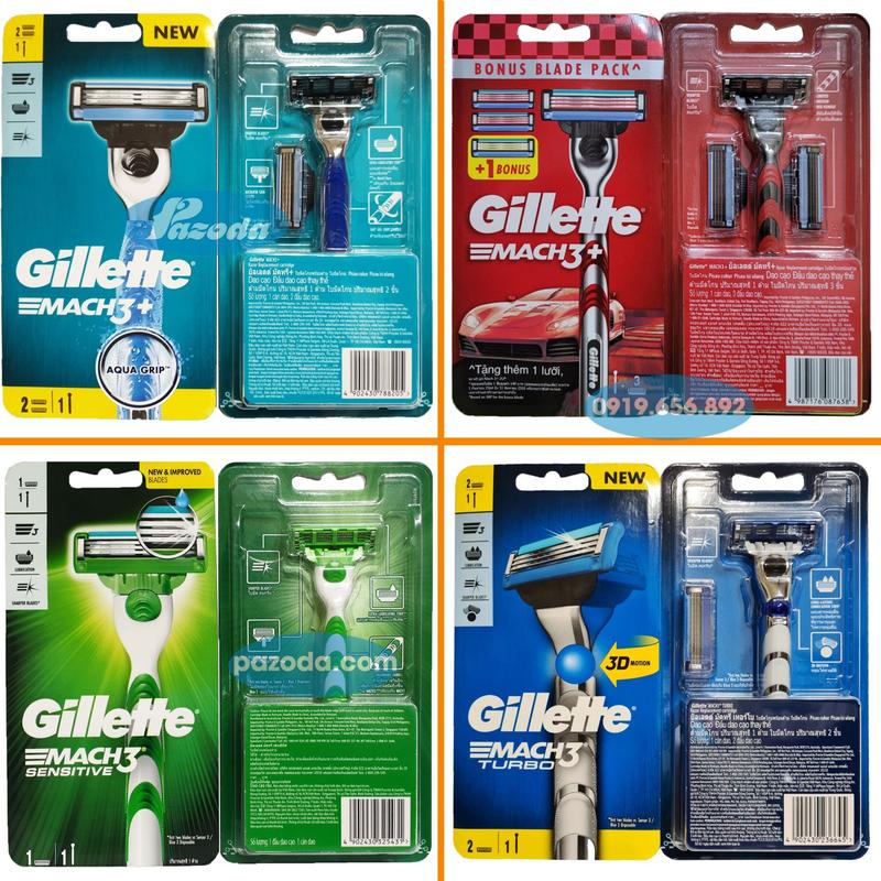 Dao cạo râu 3 lưỡi Gillette Mach3+/ Mach3 sensitive/ Mach3 Turbo 3D