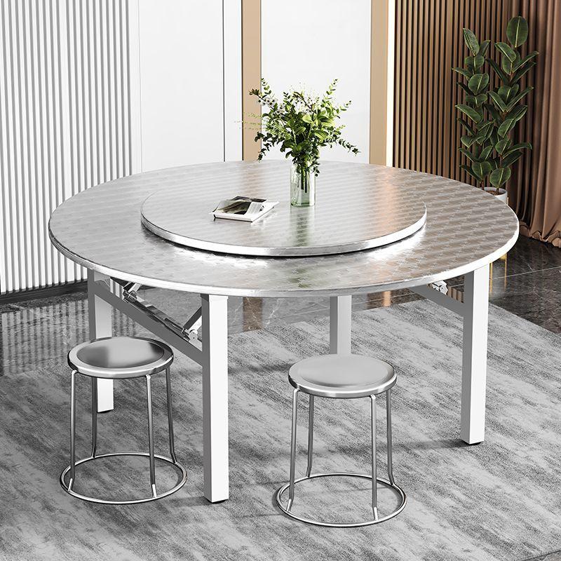 Image showcasing Stainless Steel Folding Table Household Round Table Built-in - TikTok ...