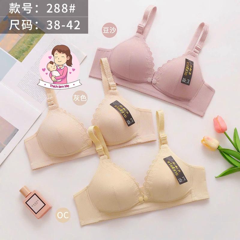 COMBO 3 áo lót bầu 288 cho con bú, chất Su Tăm mềm mịn mát, không gọng nâng ngực, chống chảy sệ