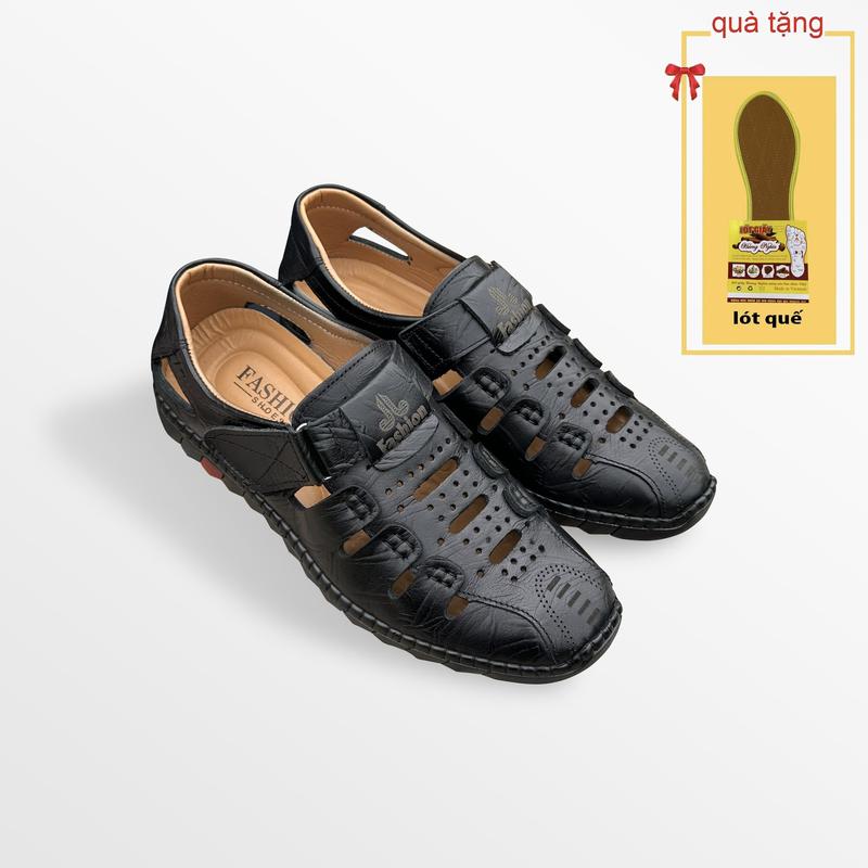 Giày Rọ Nam Da Bò GL25, Giày Lỗ Thoáng Khí Mùa Hè, Tặng 1 đôi lót giày quế