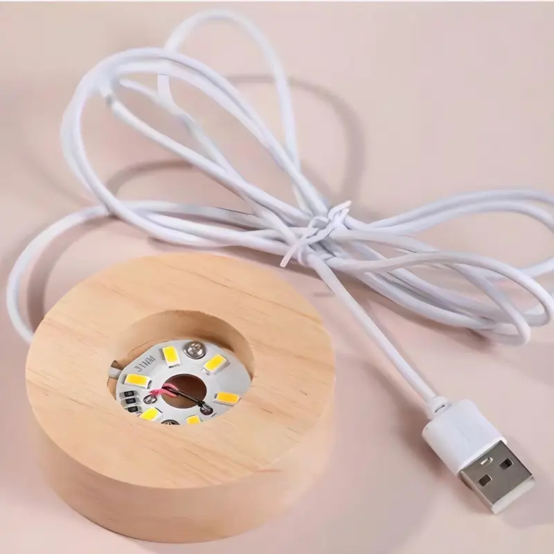 Lampu Crystal Mini 3D Happy Birthday Lampu Tidur Aesthetic Lampu Hias USB Hadiah Kado Ulang Tahun Pacar Kado Natal Akrilik Kristal Kuning 6