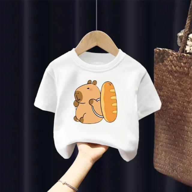 Áo bé capybara bánh mì Thủy Tiên, vải cotton, size 11-32 kg, thun chính phẩm 3