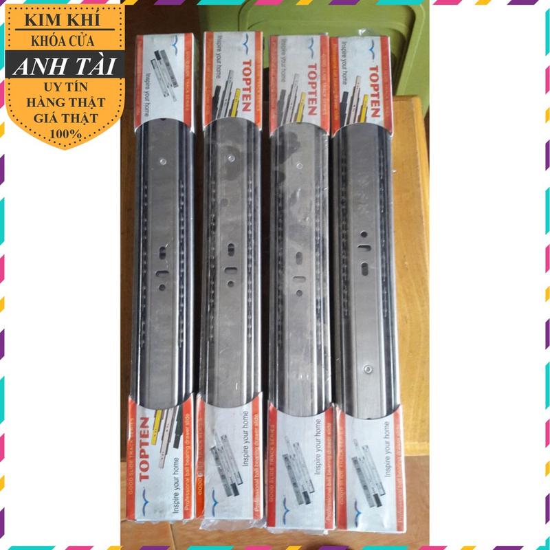 Ray trượt ngăn kéo 3 tầng Inox 304 bản rộng 45mm siêu bền