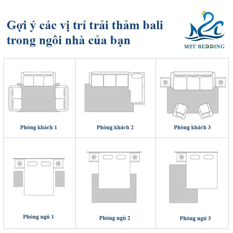 Thảm trải sàn Bali M2T BEDDING thảm trang trí tết vintage size lớn chất liệu nỉ lỳ sang trọng 3