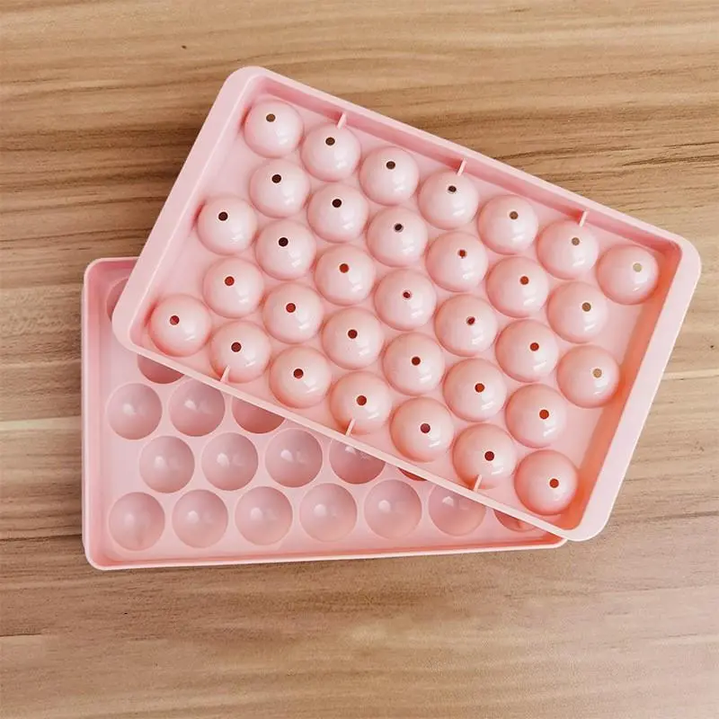 Ice Cube Tray, 3 Counts/set 33 Grids Food Grade Silicone Ice Cube Mold, Round Diamond Ice Cube Maker, Ice Tray for Home Kitchen 6