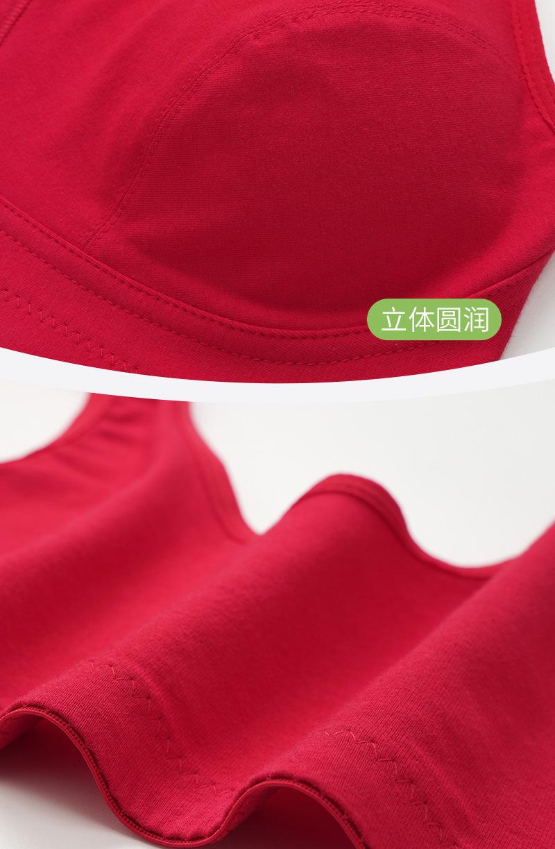 Product Introduction of Solid color front button bra, insertable piece, button bra, soft cotton plus size vest style bra, women's middle-aged and elderly bra 14