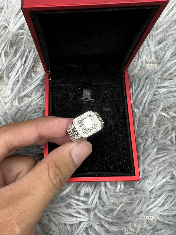 Nhẫn Nam, Phong Cách Cổ Điển, Carbon Cao Và Mô Phỏng Cao, Mạ Bạch Kim, Nhẫn Hở Độc Đoán 4