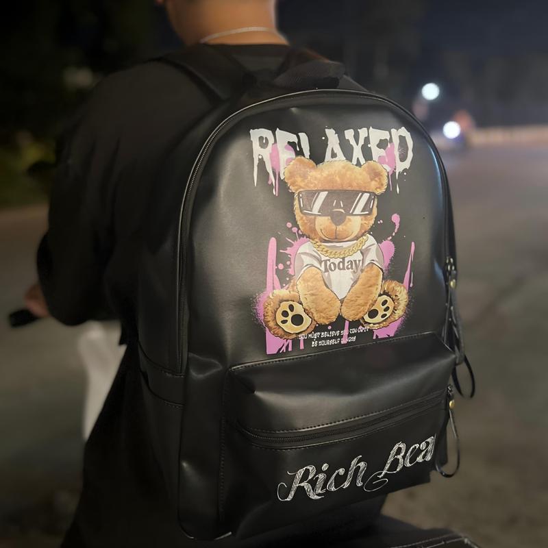 Balo đi học Rich Bear cặp sách cho nam nữ Quai To Size 42 vừa sách vở A4 laptop Bag