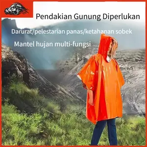 [Gaode]Peralatan bertahan hidup darurat luar ruangan jas hujan multifungsi portabel bersepeda tebal reflektif tahan angin jas hujan darurat hiking multifungsi