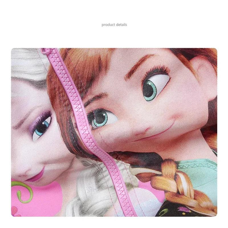 Spring Autumn Kids Girls Cartoon Frozen Elsa Anna Jacket Coats Clothes Children Cotton Hooded Coat Tops Little Girls Clothing 3