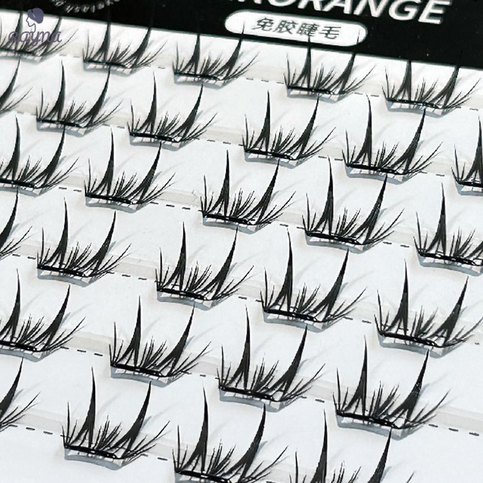 RAYNA  Bulu Mata Palsu Berbentuk Hati Tanpa Lem - Tebal, Melengkung, Tersegmentasi - Bulu Mata Alami