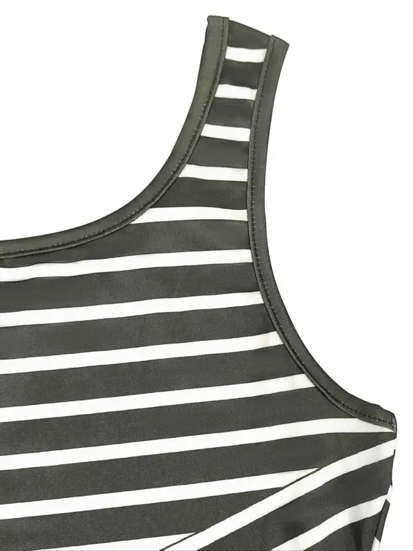Women's Striped Print Tank Dress, Casual Sleeveless Short Dress for Summer, Ladies Clothes for Daily Wear 2