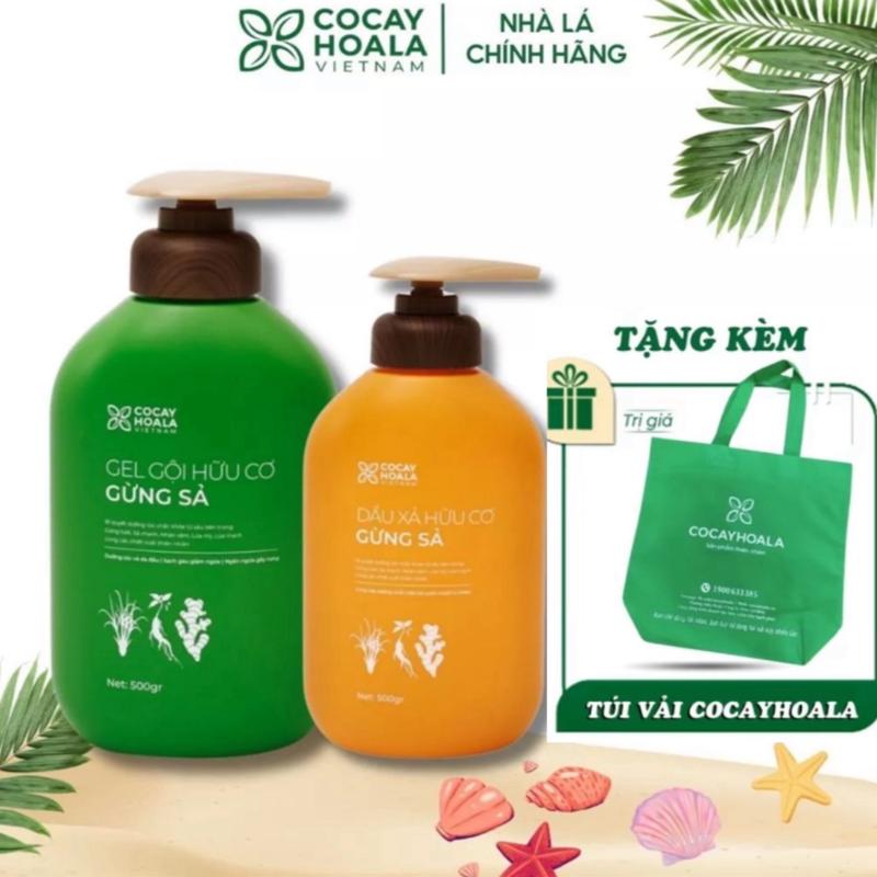 Combo Dầu Gội Gừng Xả Hữu Cơ Gừng Sả Cỏ Cây Hoa Lá 1000g - Hỗ trợ Giảm Dầu Bết tóc và giảm gàu ngứa Nữ daugoi cap daucap chinhhang thảo dược daugo inam