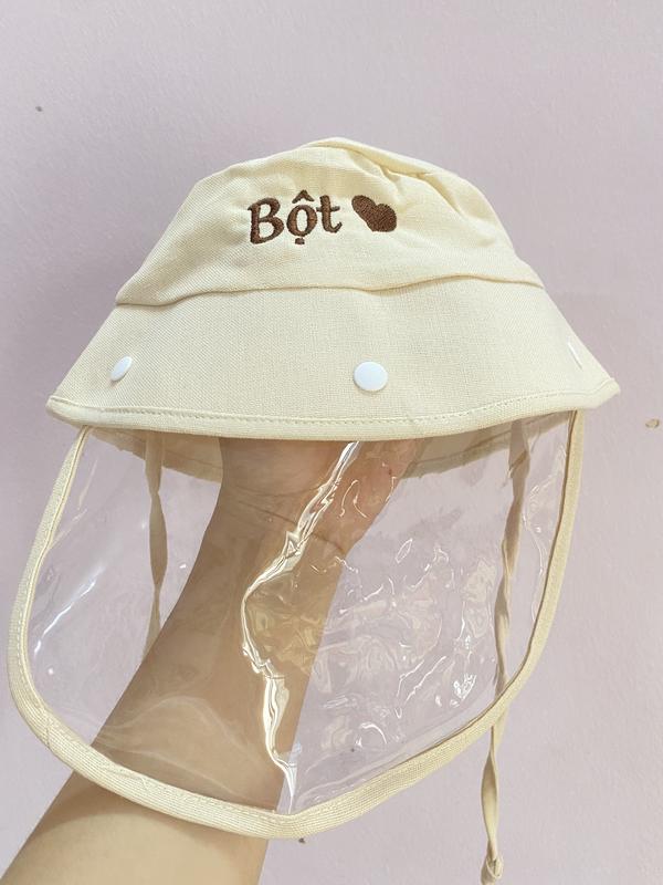 Mũ chắn giọt bắn,cản bụi phong cách Hàn Quốc thêu tên hoặc in theo yêu cầu siêu thoáng khí chống bí cho bé Nón
