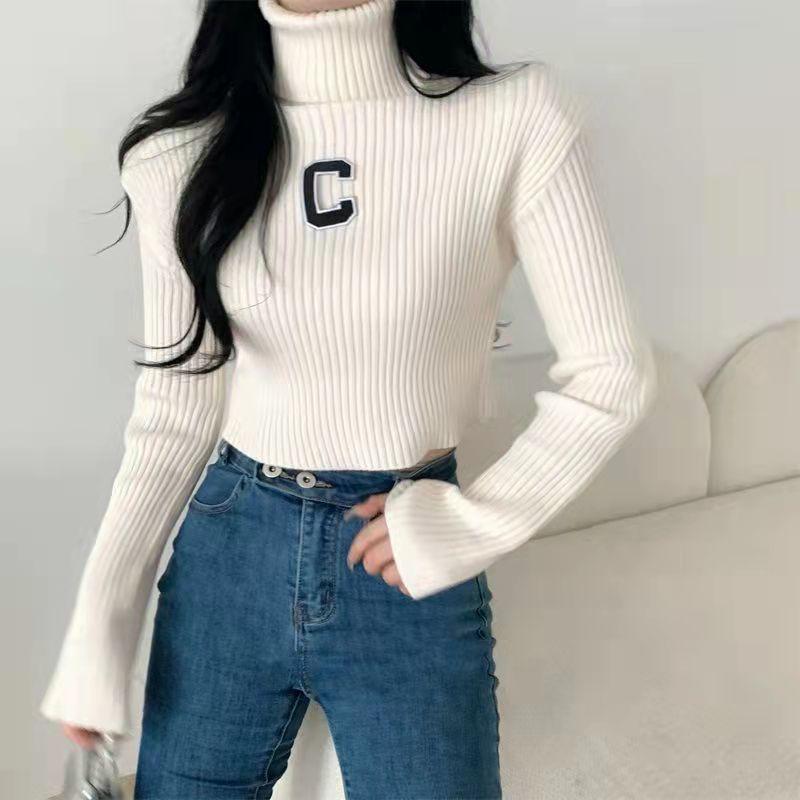 Product Introduction of Áo Len Cổ Lọ, Dành Cho Nữ, Bó Sát Vừa Vặn, Hai Ve Áo, Ngắn Và Hở Eo, Áo Len Dệt Kim, Phong Cách Phương Tây, Dễ Phối Đồ Có Thể Mặc Ngoài Trời, Áo Lót, Thích Hợp Cho Mùa Thu Và Mùa Đông 4