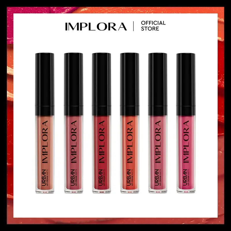 cod original IMPLORA (BPOM) urban Lipcream Mate Termurah Tahan Lama Kering Lipstick 1