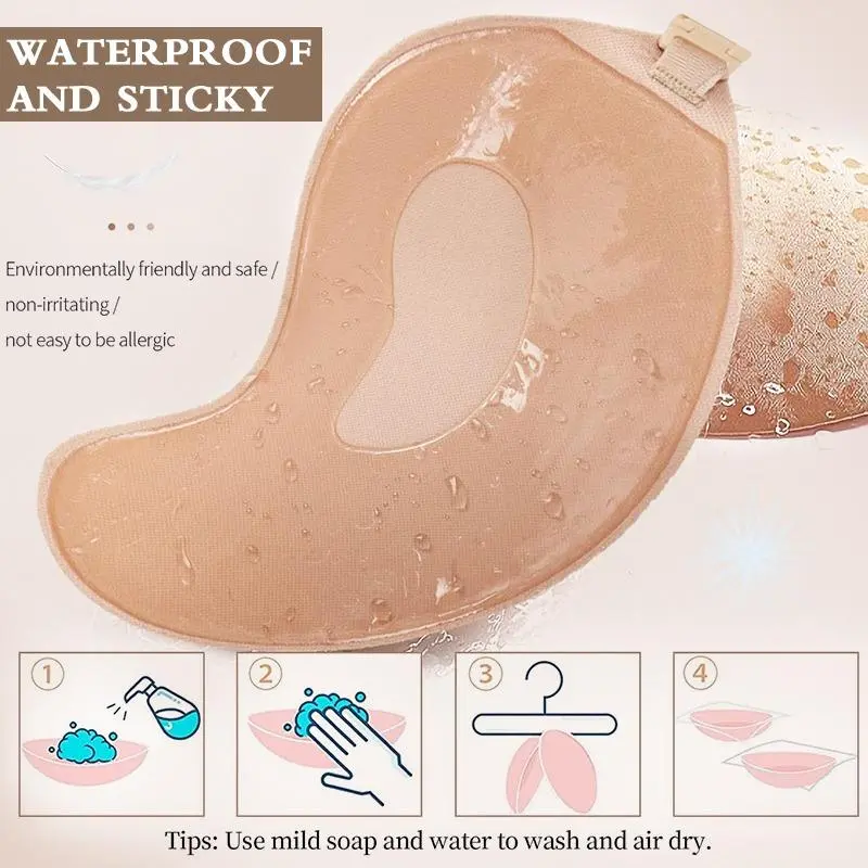 Silicone Nipple Pad Bra Reusable  Self Adhesive Washable Nipple Tape Invisible Seamless Cotton Womenswear silicone  bra