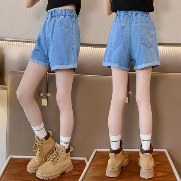 Quần Short Denim, Cho Bé Gái, Hàng Mới Về Mùa Hè 2024, Áo Mặc Bên Ngoài Trẻ Em, Dáng Rộng Vừa Vặn, Vải Denim Mỏng, Thích Hợp Cho Trẻ Em Và Thanh Thiếu Niên, Quần 4
