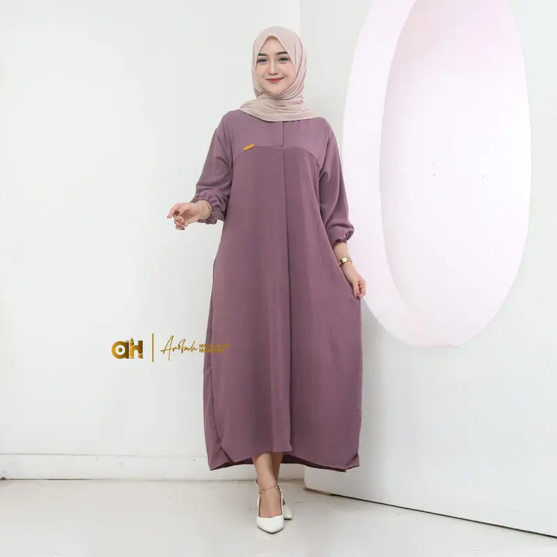 Gamis El Sira Dress Ld 130 cm Busui/ Gamis kekinian/ gamis midi dress crinkle/gamis 2024 terbaru/dress wanita kekinian/gamis baju wanita kekinian/outfit ke pantai 0