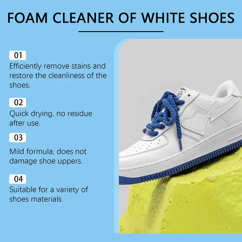 Foam Cleaner for White Shoes,  1/2 Counts Shoe Cleaner with Brush, Household Cleaner for Daily Cleaning, Sneakers, Shoes, Home Care Supplies, Footwear 4