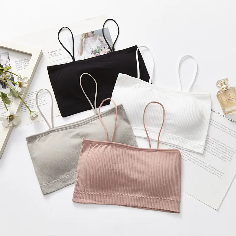 Thread Strapless Bra and Undershirt Wrapped Chest Southeast Asia Seamless Hot Small Sling Girl Tube Top Student Anti-Emptied Tank-Top All-Matching