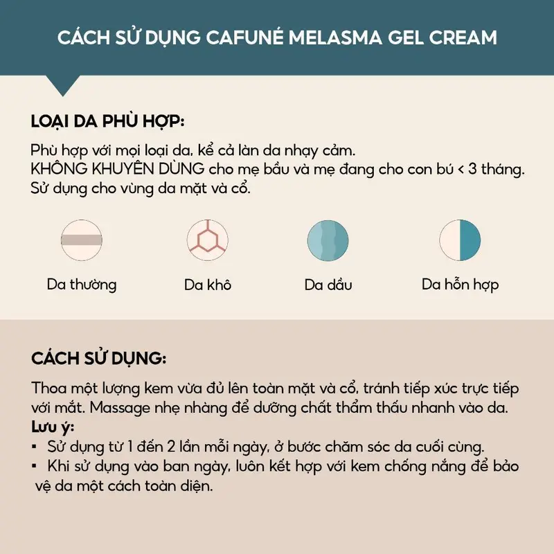 Combo 2 Kem Làm Mờ Thâm Nám, Dưỡng Trắng Sáng Và Đều Màu Da Tối Ưu Cafuné Melasma Gel Cream, 28g 3