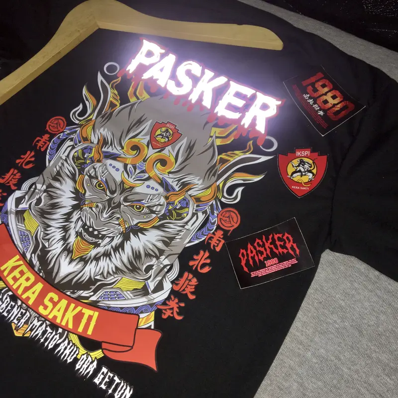 Kaos Lengan Pendek Pasker Baju Kera Sakti HANUMAN Liar Menyala Saat Terkena Cahaya 1
