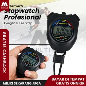 Stopwatch Digital Profesional LCD dengan Strap Outdoor