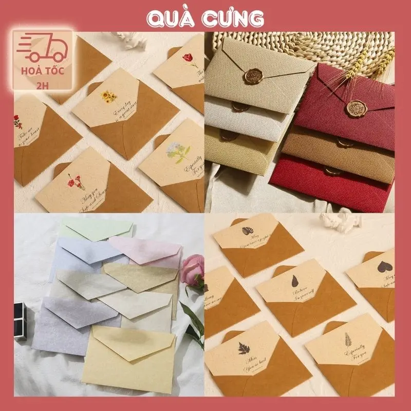 Set thiệp vintage, xinh xắn làm quà tặng kèm dịp sinh nhật, giáng sinh, các ngày lễ, ngày kỉ niệm 0
