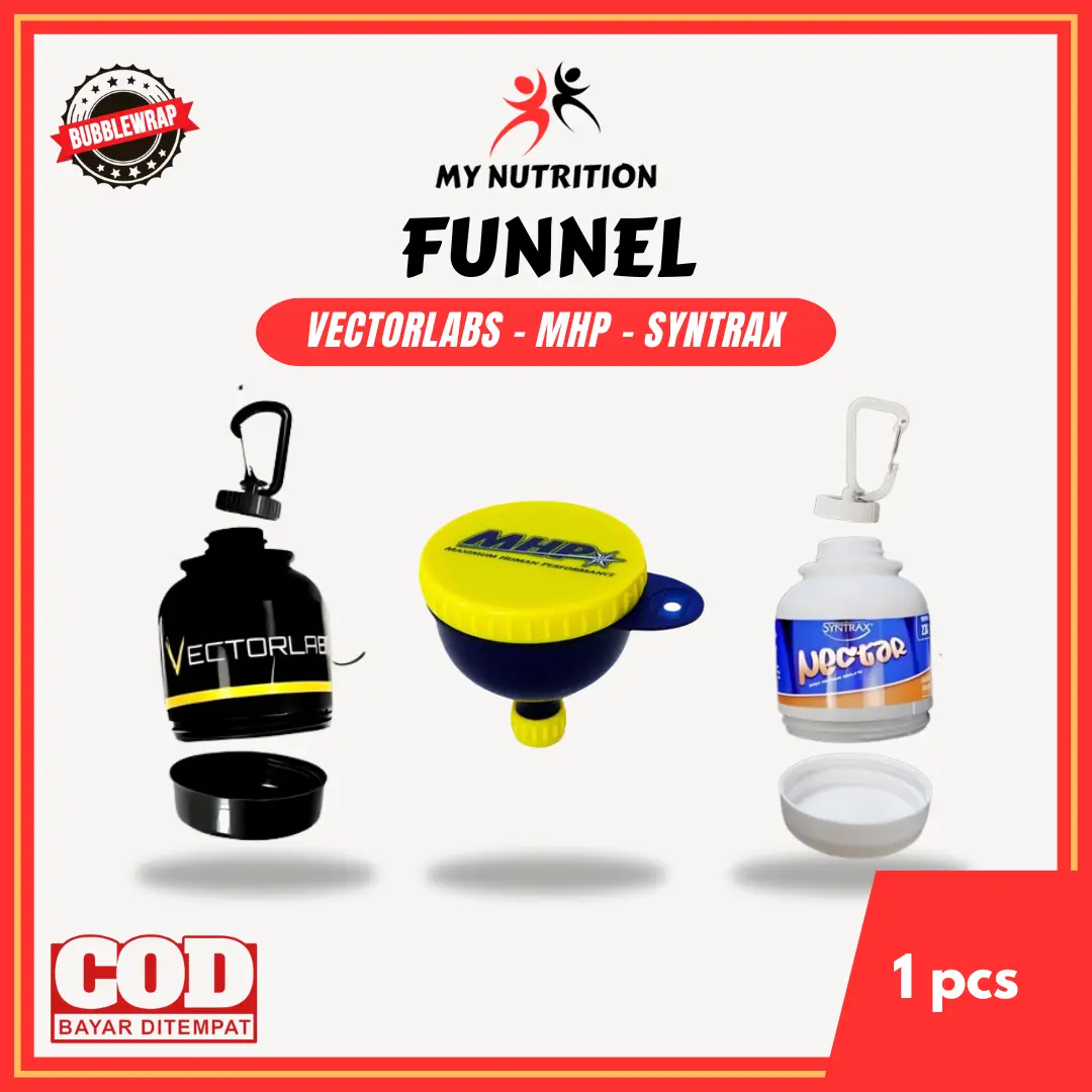 Funnel Corong Vectorlabs | MHP | Syntrax | Botol Penyimpanan Bubuk Susu Fitness Gym Mass Whey Protein