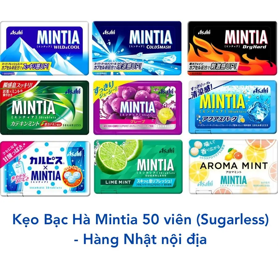 Kẹo ngậm Mintia Nhật Banr - Kẹo ngậm bạc hà, thơm miệng đủ vị- Coldsmash, Wildcool, Dryhard, Trà Xanh
