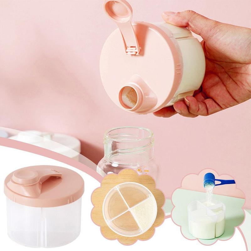 4 Compartments Baby Food Storage Box Newborn Milk Powder Container Formula Dispenser Portable Newborn Baby Things Snacks Cups 1
