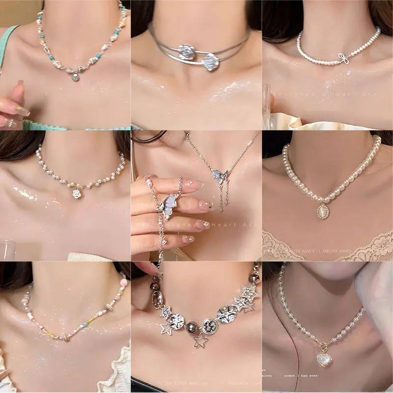 High End Sensation Explosive Butterfly Pearl Necklace, Women'S Instagram Style Versatile, Niche New Product, Collarbone Chain, Light Luxury Exquisite Accessories