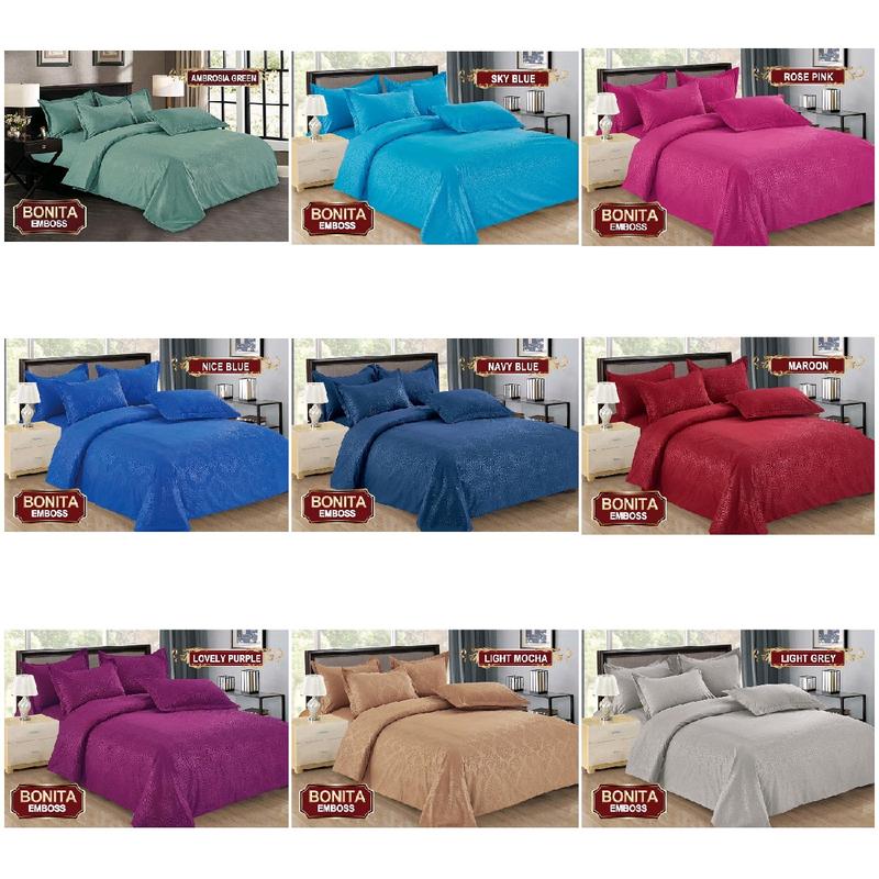 Sprei Bonita Polos EMBOSS BANTAL 4 ( 180x200 ) King Size 1