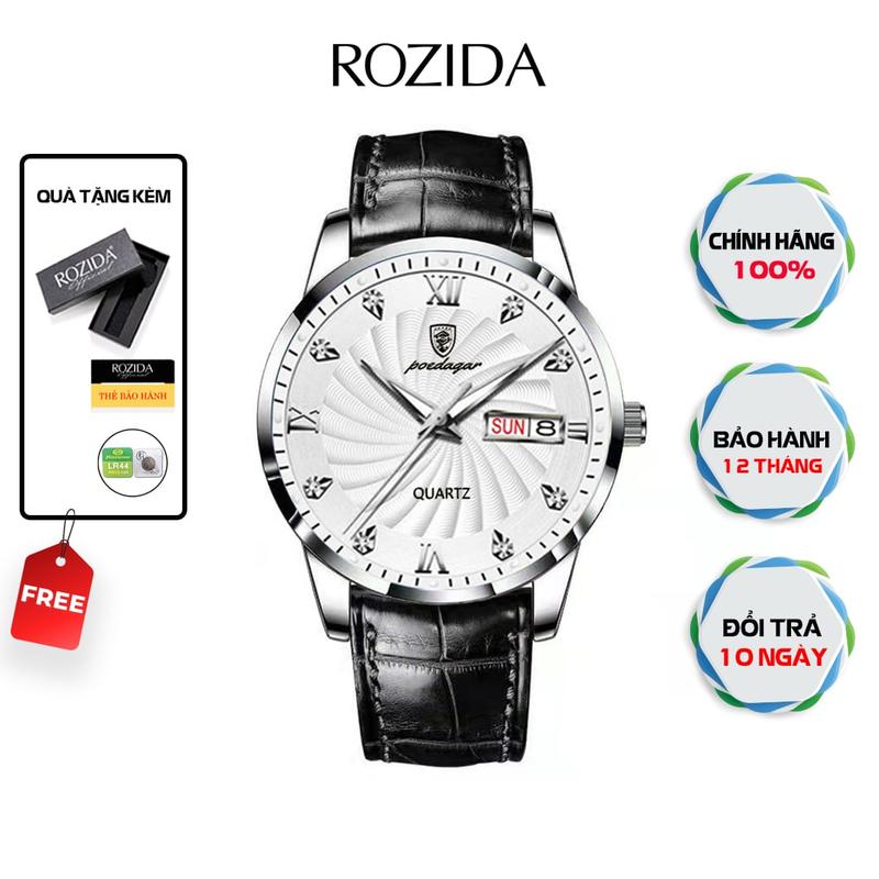Đồng Hồ Nam POEDAGAR DH65 Chính Hãng Dây Da Cao Cấp, Mặt Dạ Quang, Chống Nước Tốt, Thiết Kế Thời Trang, Bảo Hành 12 Tháng
