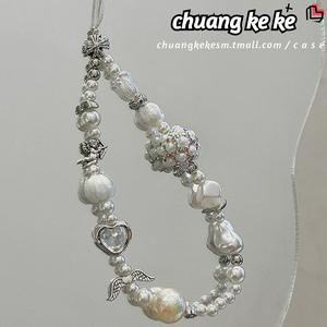 Rantai Mudah Alih, Gaya Eropah / Amerika, Sarung Telefon Berlian Buatan Mewah, Penyangkut untuk Telefon, Penyangkut Kamera Buatan Manik Buatan Tangan mewah, Tali Anti-Hilang Telefon, Aksesori Beg, Popular di kalangan Wanita Muda.