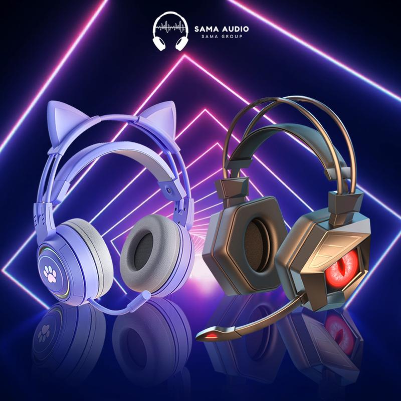  Tai Nghe Gaming Chụp Tai Có Dây - Tai Nghe Over Ear Âm Bass Đỉnh Cao - Có Mic Đàm Thoại - Sử Dụng Cho Laptop   PC   Điện 