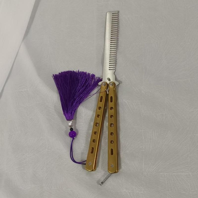 Folding Hair Comb with Tassel, 1 Count No Heat Hair Styling Brush for Women & Girls, Hair Styling Accessories for Home & Travel 4