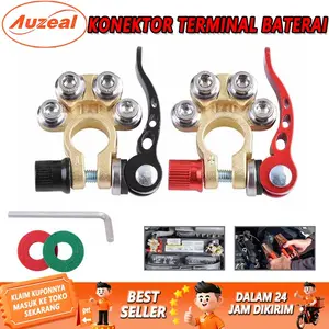 Terminal Aki Mobil Ready Stock 2pcs - Klem Kuningan Universal Anti Karat