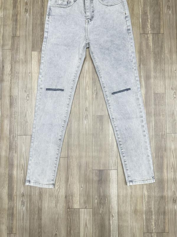 Quần jean nam dài co dãn màu bạc rách hai bên gối Menswear Pants 1