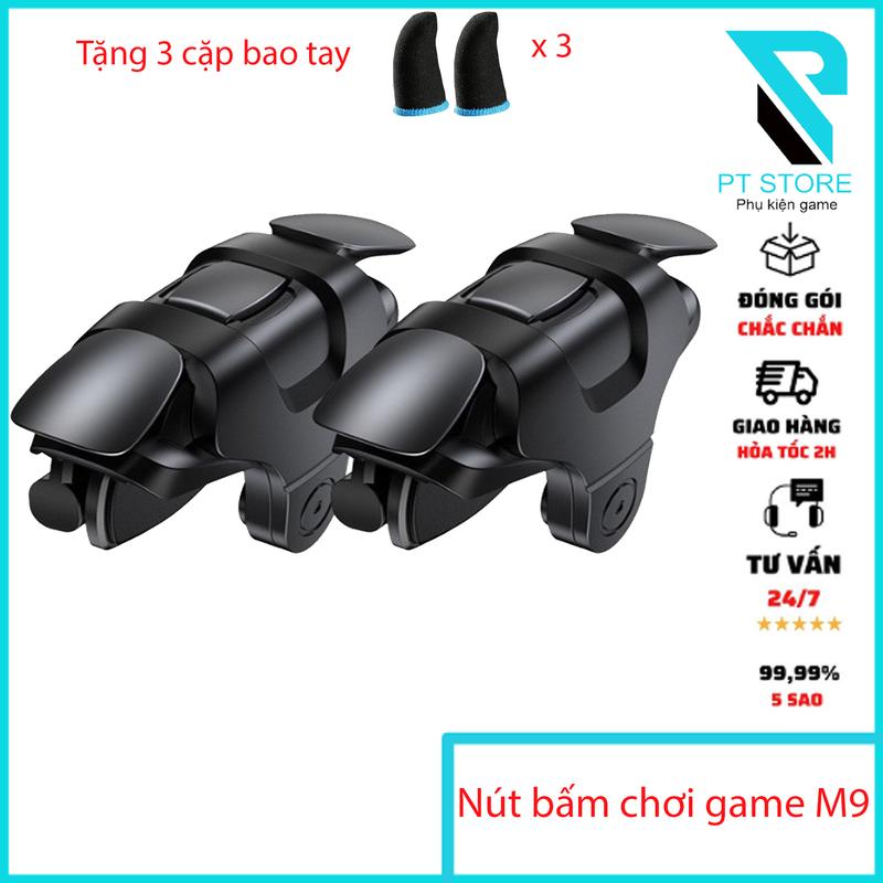 Nút Bấm chơi game M9: Nút Bấm Chơi Game Nhạy Mượt, Phù Hợp Cho PUBG, Freefire, COD - Kèm Bao Tay Chơi Game