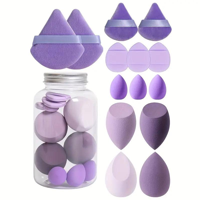 Product Introduction of 14PCs velvet powder puff & makeup sponge set-skin-friendly, dual-use wet/dry blenders for flawless foundation application 12