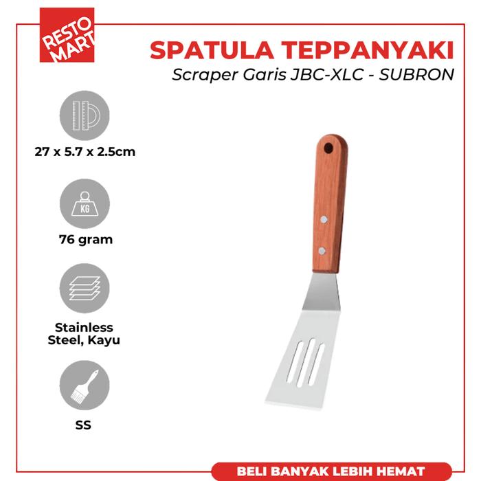 Gambar Sutil / Spatula Tepanyaki Garis / Scraper With Wooden Handle SUBRON Stainless (2716195) dari Restomart Kitchen Solution Kota Administrasi Jakarta Pusat Tokopedia