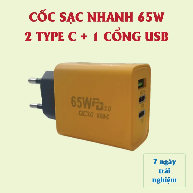 Cáp Sạc Nhanh 3 Đầu 100W - (Dài 1.2m). Dây Sạc 3 Trong 1 Chống Đứt, Chống Rối - Cáp sạc 3 in 1, Củ sạc nhanh 65W 2