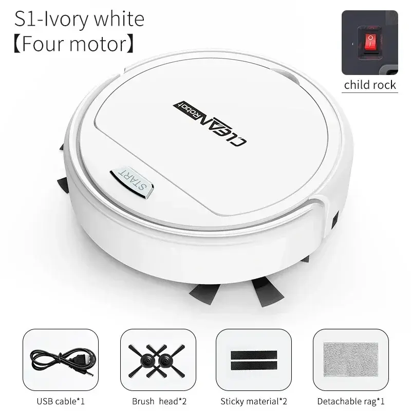Robot Hút Bụi, Có Thể Sạc Lại USB, Quét Nhà, Hút Bụi, Lau Sàn, Quét Và Lau Bụi, Thích Hợp Cho Sàn Nhà, Tự Động, Với Chức Năng Quét Và Lau Ướt 5