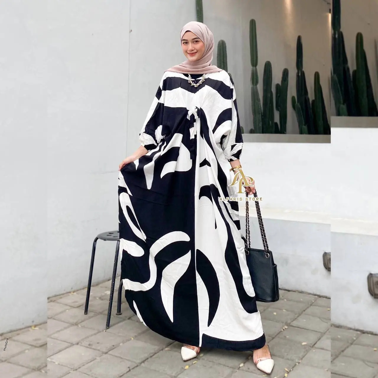 Kaftan Rayon Jumbo Motif Aziza Ld 180 cm Muslim Wanita Formal Nyaman