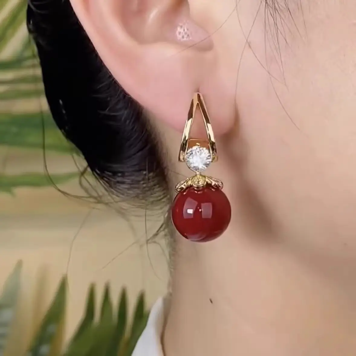 Hoa Tai Ngọc Trai Đính Kim Cương, Sang Trọng Và Thanh Lịch, Thiết Kế Tinh Tế Và Duyên Dáng, Dễ Phối Đồ, Phong Cách Pháp, Kim Bạc S925